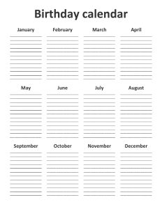 free printable office birthday calendar template - Editable Office Birthday Calendar Template/12 Month Birthday Calendar ...