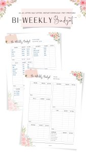 free printable pdf cute biweekly budget template - Floral Bi-Weekly Budget Template Printable – mrsneat