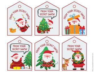 secret santa gift tags printable free - Secret Santa Gift Tags Free Printable - Free coloring pages to print