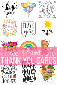 thank you card template printable for free - Free Printable Thank You Card Template - Evelynmercy.com